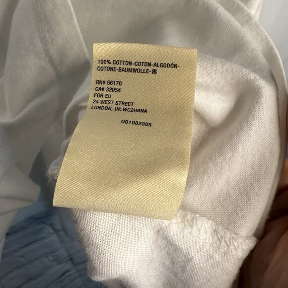 Anthropologie White White Scoop Neck Gathered Sleeve Tee~Sz Medium, EUC - Picture 9 of 10